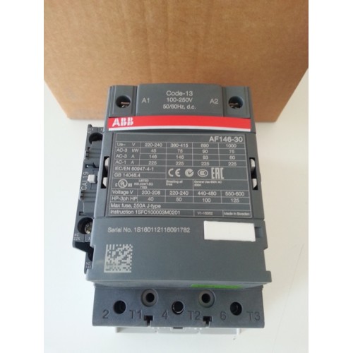 1SFL467001R1311 – Khởi động từ ABB AF146-30-11-13 75kW 146A 100-250VAC/DC 1NO+1NC