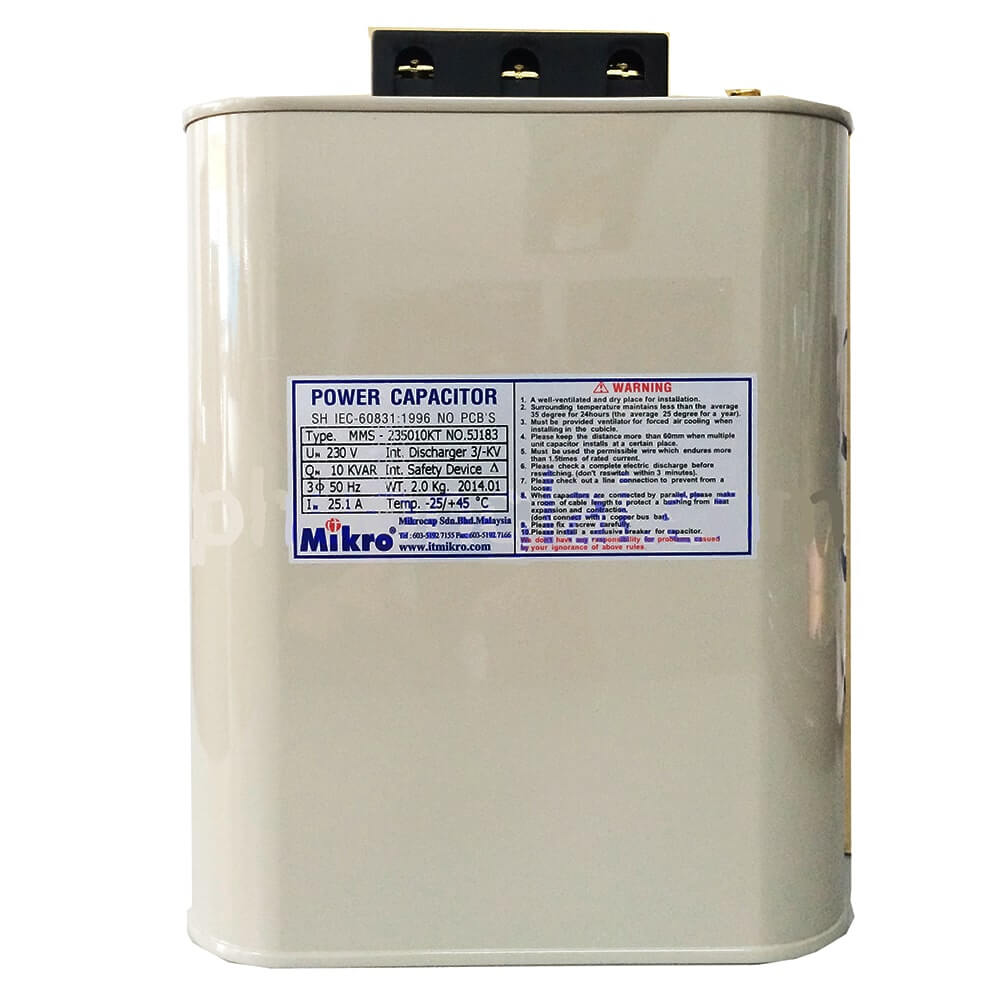 MMB-235015KT : Tụ bù Mikro dầu điện áp 3 pha 230V, 15Kvar, 50/60Hz